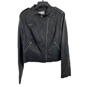 Xhilaration Moto Jacket Women’s Faux Leather Size XXL Black Zip Snap